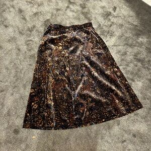 Vintage Brown and Black Patterned Skirt